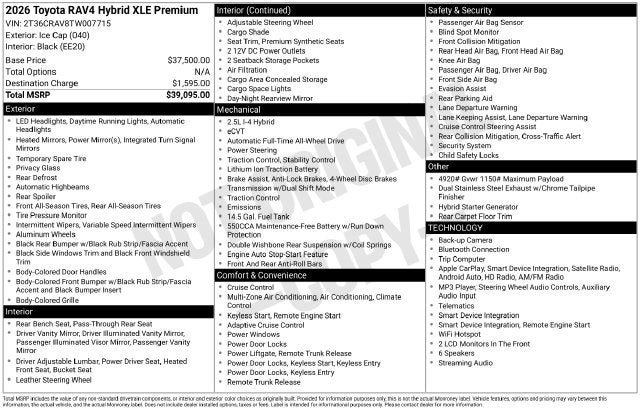 2026 Toyota RAV4 XLE Premium