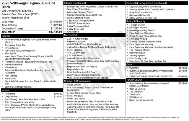 2023 Volkswagen Tiguan 2.0T SE R-Line Black