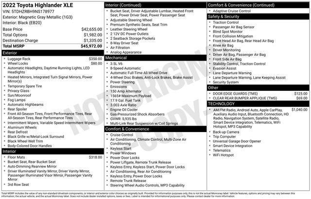 2022 Toyota Highlander XLE