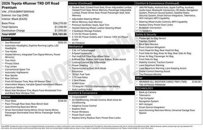 2026 Toyota 4Runner TRD Off-Road Premium