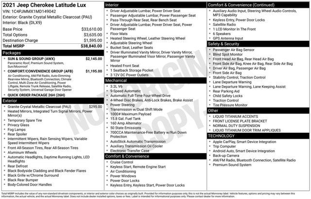 2021 Jeep Cherokee Latitude Lux