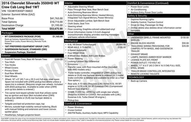 2016 Chevrolet Silverado 3500HD Work Truck