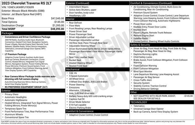 2023 Chevrolet Traverse RS
