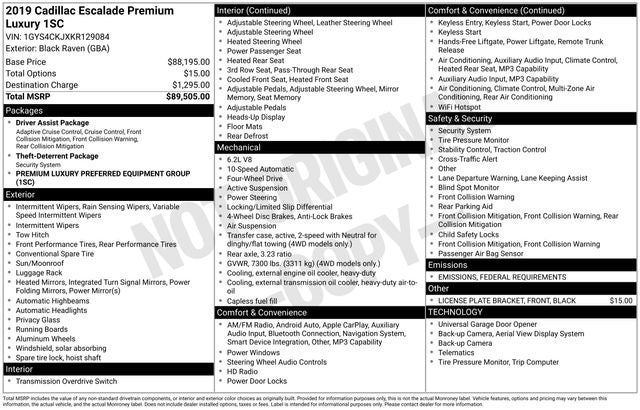 2019 Cadillac Escalade Premium Luxury