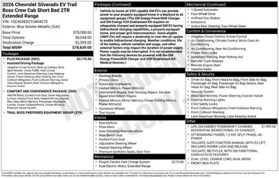2026 Chevrolet Silverado EV Extended Range Trail Boss