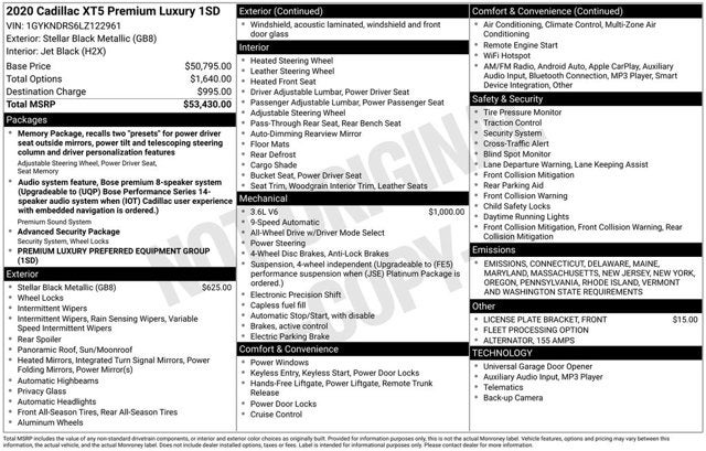 2020 Cadillac XT5 Premium Luxury AWD