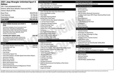 2021 Jeep Wrangler Unlimited Sport S