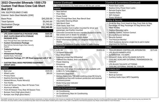 2022 Chevrolet Silverado 1500 LTD Custom Trail Boss