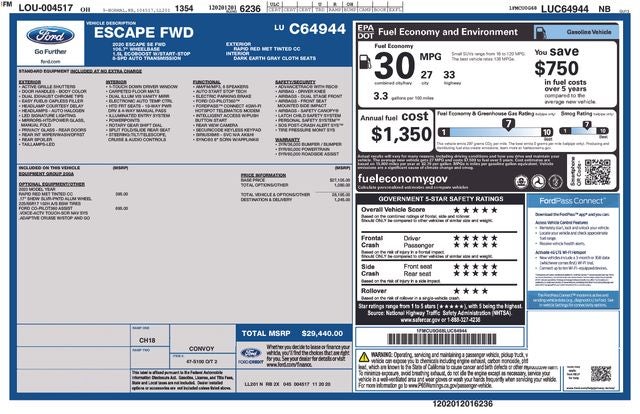 2020 Ford Escape SE
