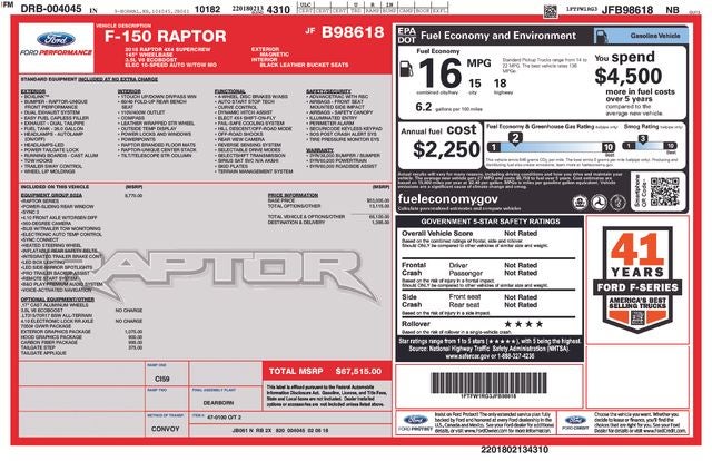 2018 Ford F-150 Raptor
