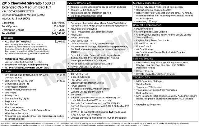 2015 Chevrolet Silverado 1500 LT LT1