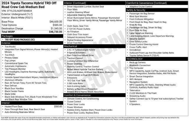 2024 Toyota Tacoma Hybrid TRD Off Road