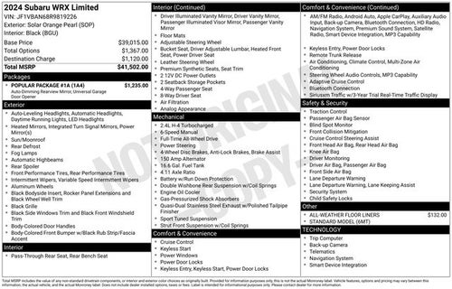 2024 Subaru WRX Limited