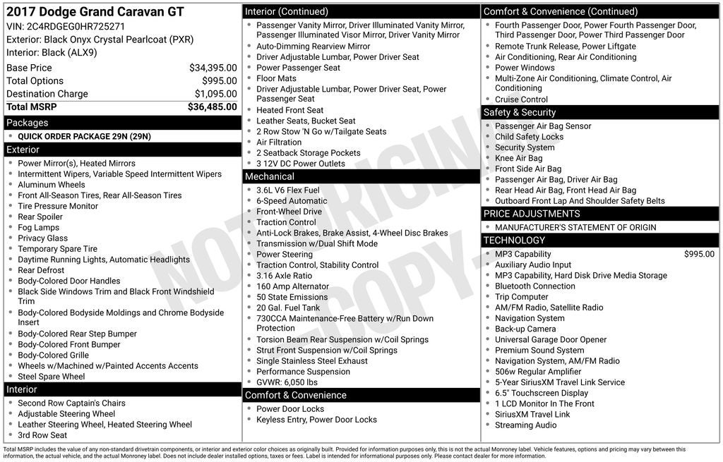 2017 Dodge Grand Caravan GT