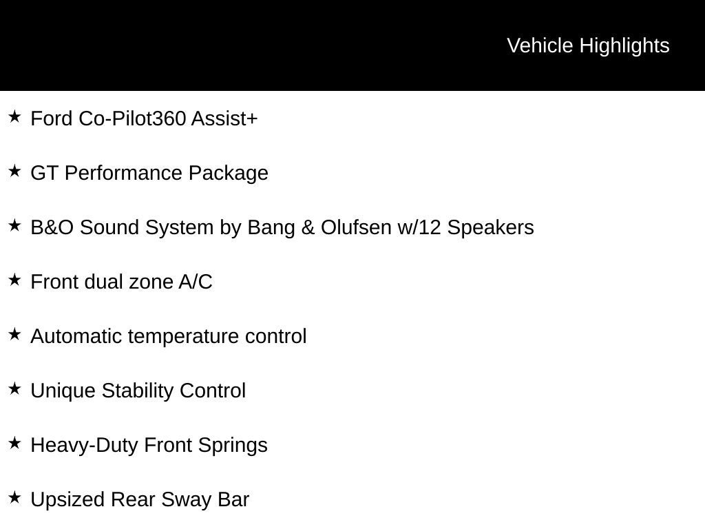 2026 Ford Mustang GT Premium Performance Package