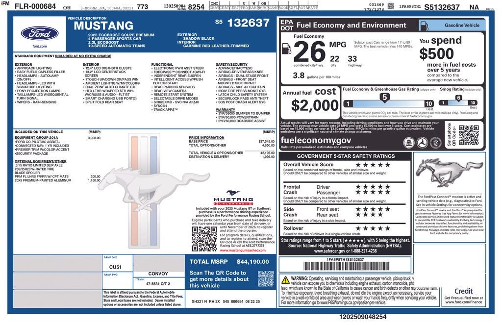 2025 Ford Mustang EcoBoost Premium