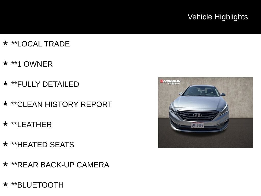 Used 2015 Hyundai Sonata Sport with VIN 5NPE34AF0FH046818 for sale in Marysville, OH
