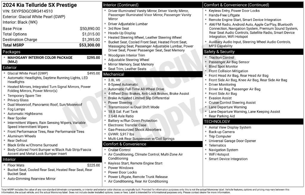 2024 Kia Telluride SX Prestige