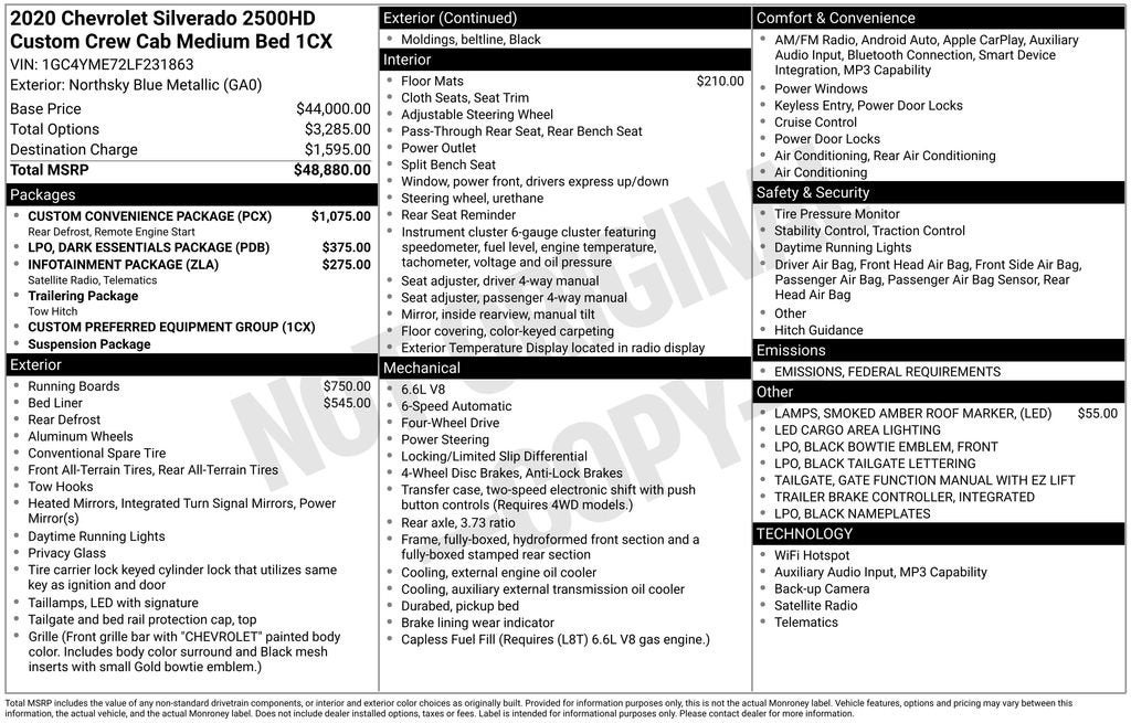 2020 Chevrolet Silverado 2500 HD Custom