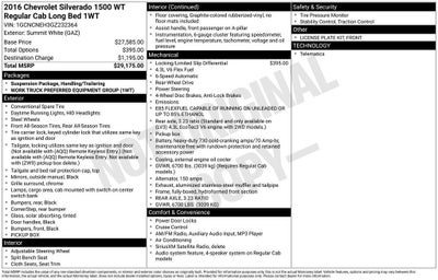 2016 Chevrolet Silverado 1500 Work Truck