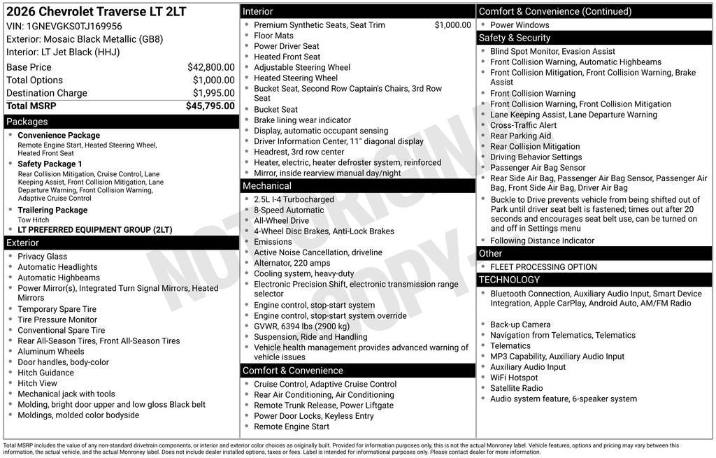 2026 Chevrolet Traverse LT