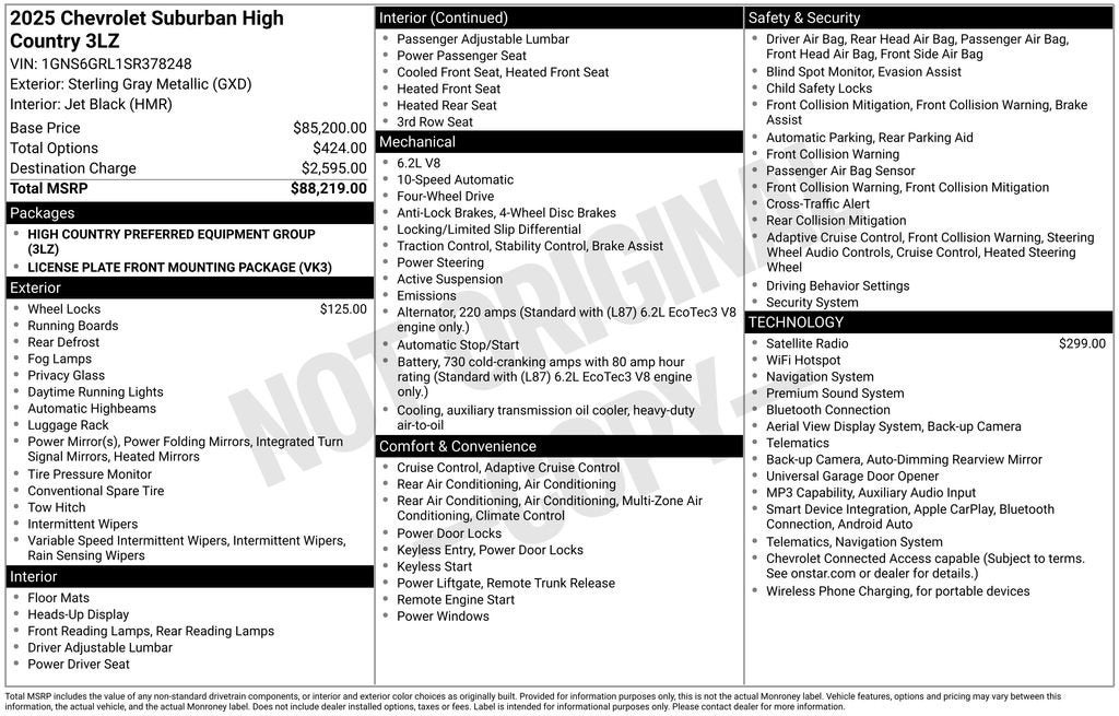 2025 Chevrolet Suburban High Country
