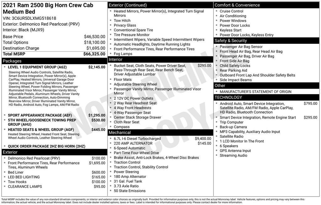 2021 RAM 2500 Big Horn