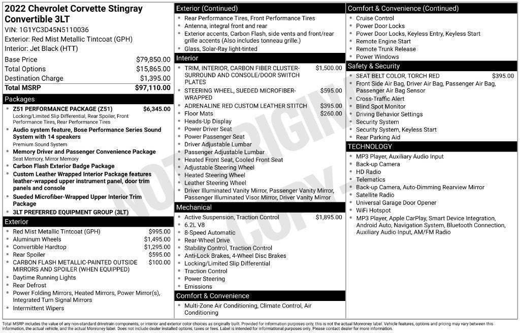 2022 Chevrolet Corvette Stingray 3LT