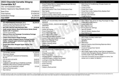 2022 Chevrolet Corvette Stingray 3LT
