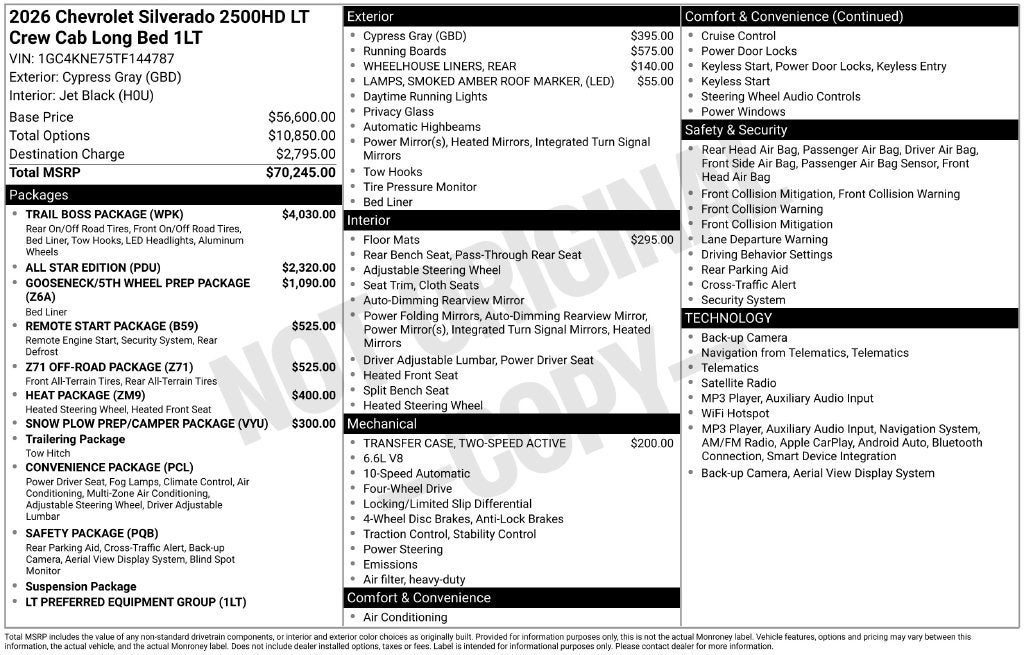 2026 Chevrolet Silverado 2500 HD LT