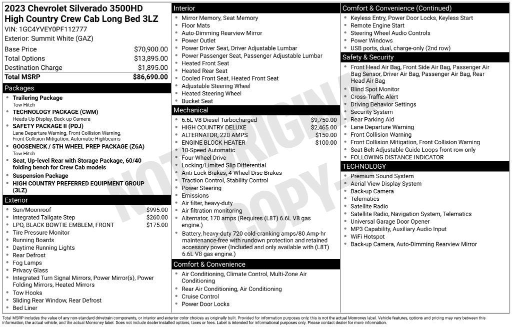 2023 Chevrolet Silverado 3500 HD High Country