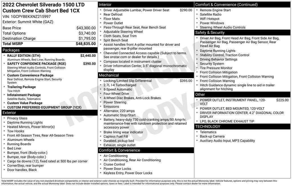 2022 Chevrolet Silverado 1500 LTD Custom