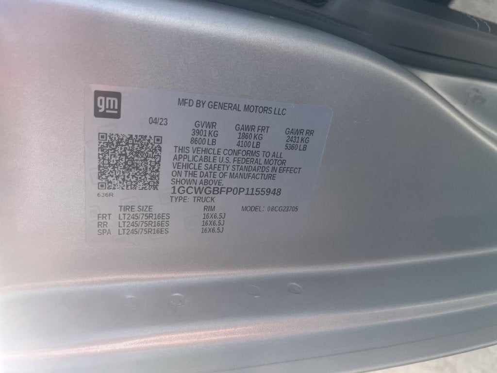2023 Chevrolet Express Cargo 2500 1WT