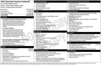 2024 Chevrolet Traverse Limited RS