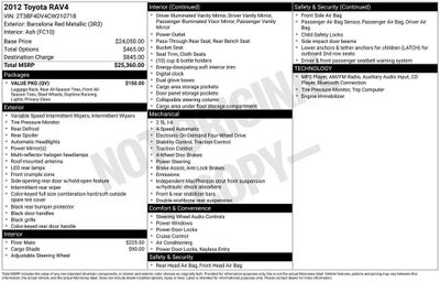 2012 Toyota RAV4 Base