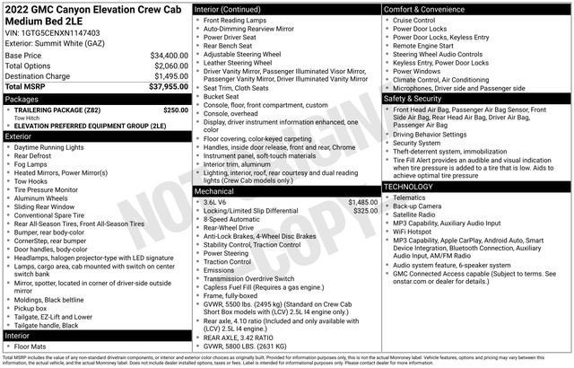 2022 GMC Canyon 2WD Elevation