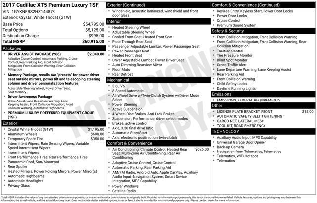 2017 Cadillac XT5 Premium Luxury AWD